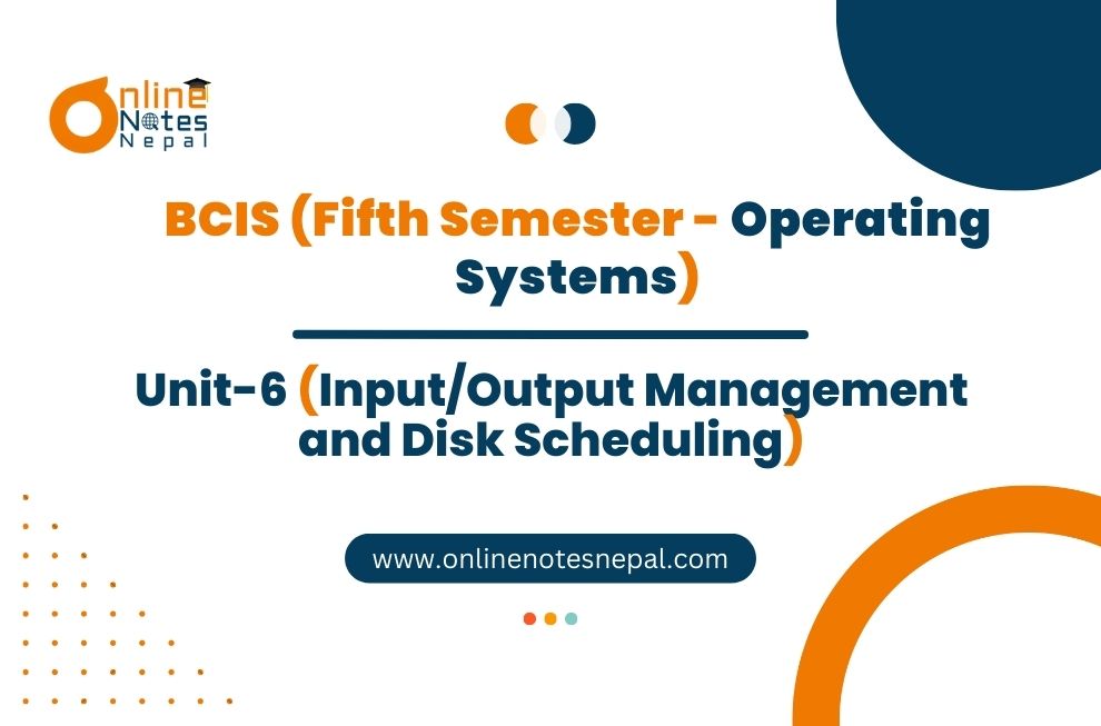 Input/Output Management and Disk Scheduling Photo